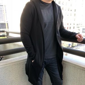 Men’s Hooded Black Cardigan